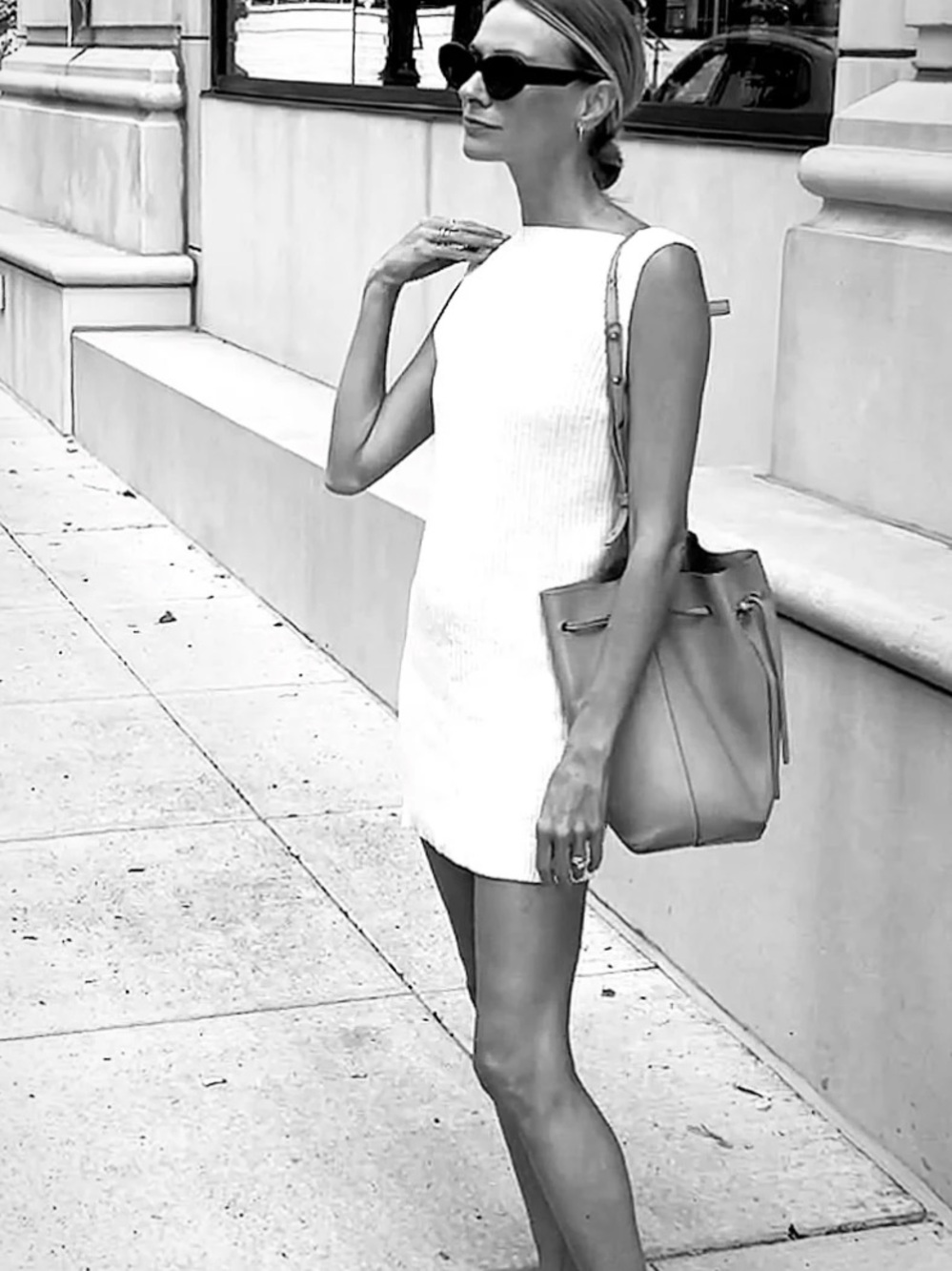 Vincent James Laine Reversible Regenerative Ribbed Knit Dress — Cream XS - Picture 10 of 10